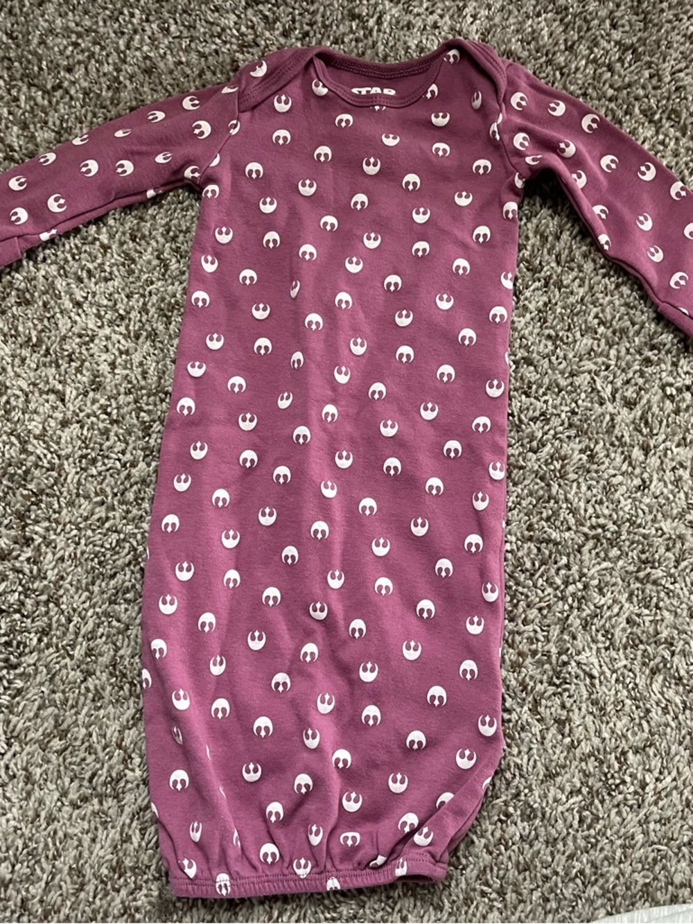 Star Wars Amazon Essentials 6 month Purple and White Sleeping Gown